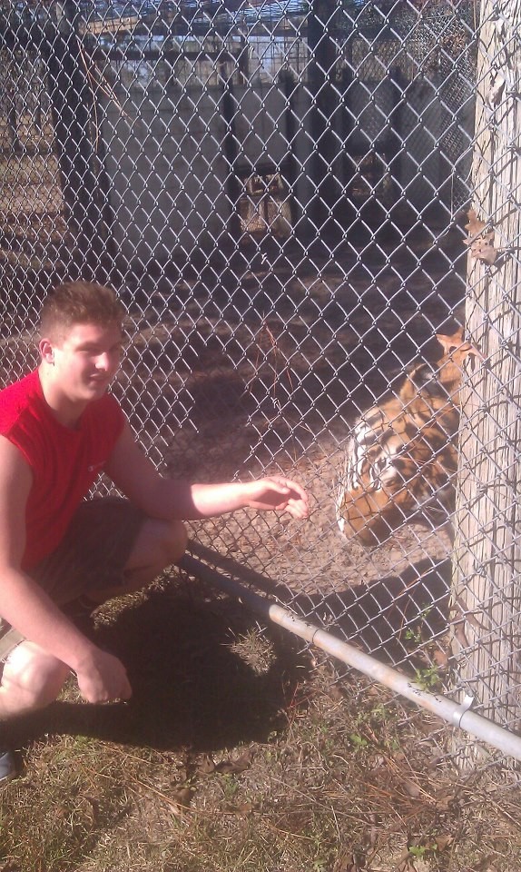 Brennan and his pet tiger, Raja Brennan and his pet tiger, Raja