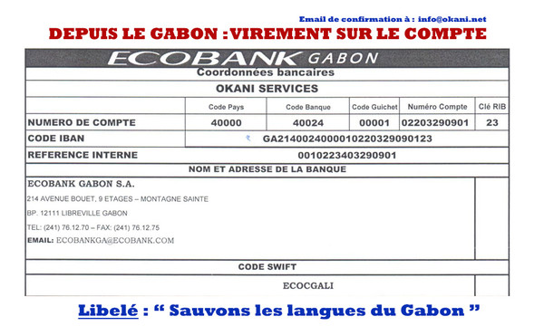 Virement depuis le Gabon Virement depuis le Gabon