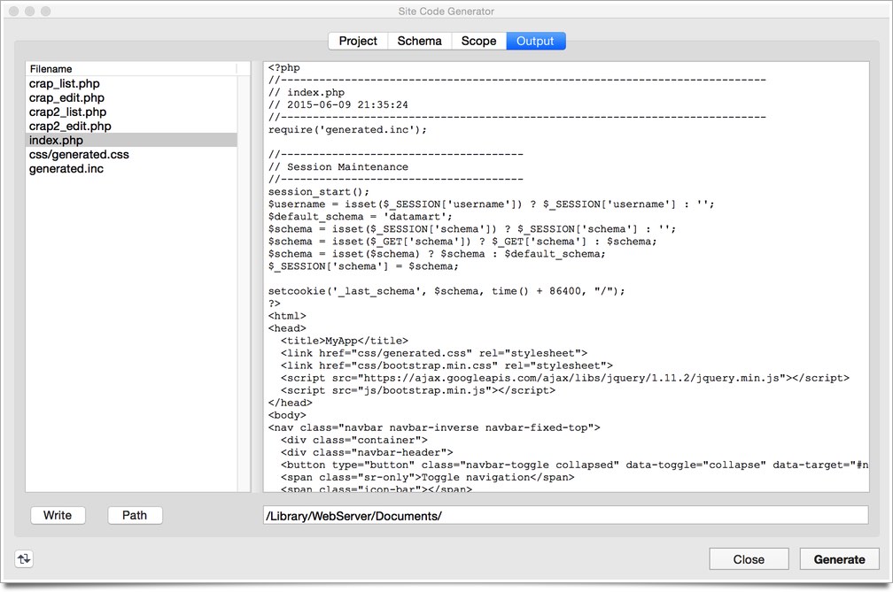 Generate Site Output
