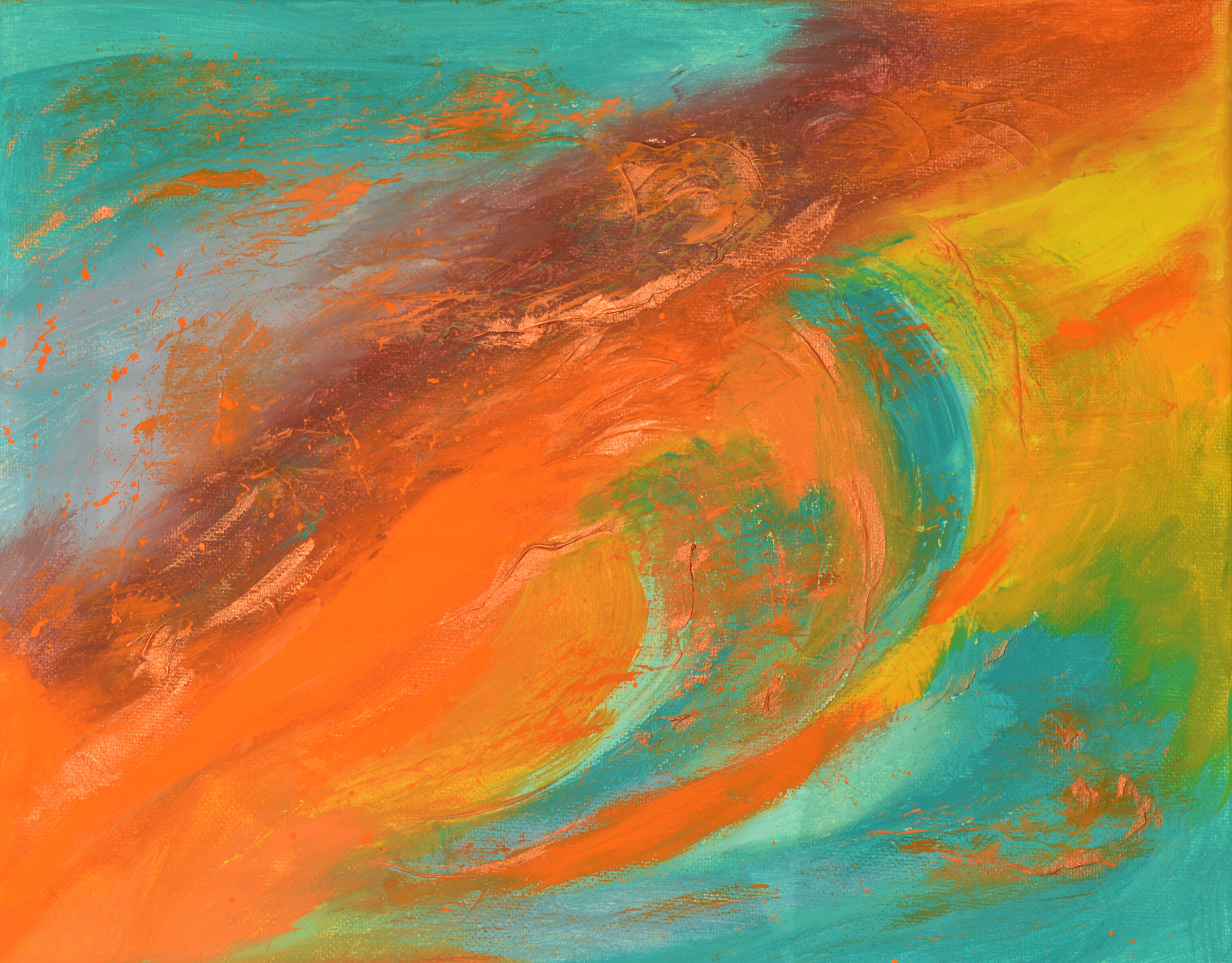 絵画 Acrylic Gallea | Leon Julia artist the by Art., Abstract Sunset, Day That Painting) (Abstract Paint 絵画