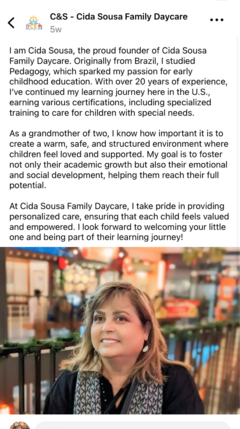 Cida Sousa Family DayCare's Photo