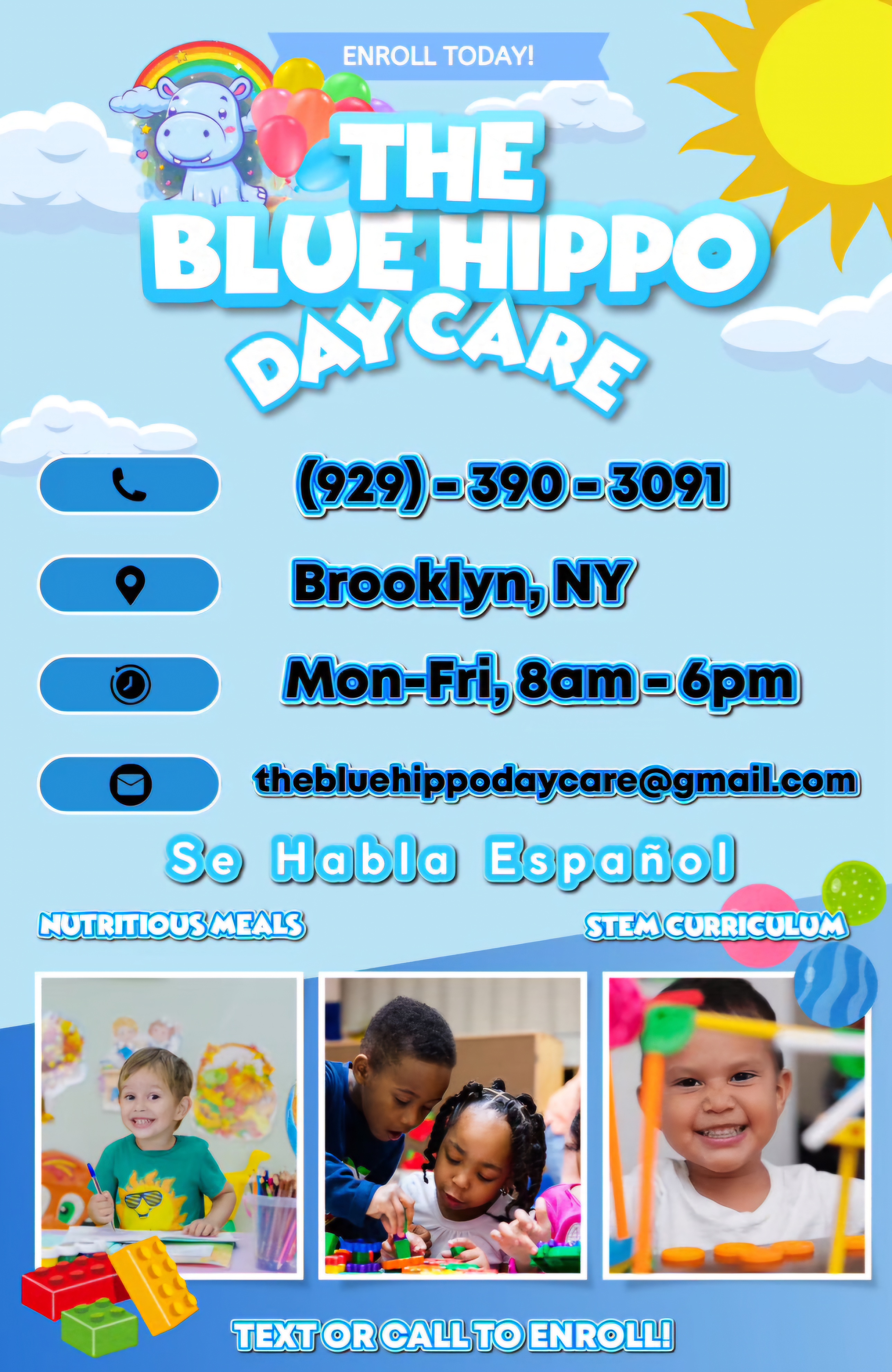 The Blue Hippo Daycare Logo