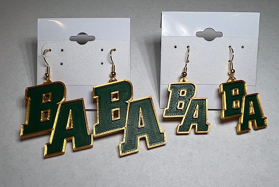 Earrings - BA - Green and Gold