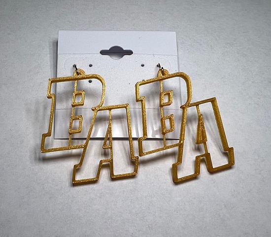 Earrings - BA - Gold Outline