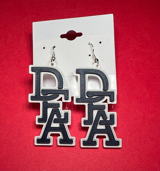 Earrings - DEA - Blue with White Outline