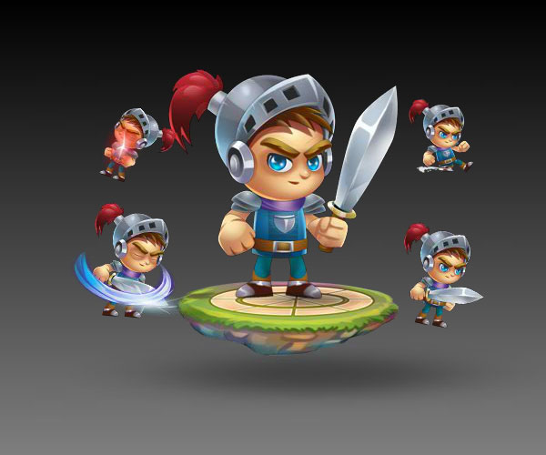 Knight Character Sprites Set 1 royalty free game art