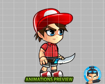 2D Game Character Sprites Animations