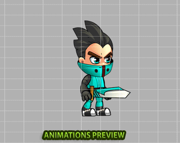 George 2D Game Sprites - Royalty free game art - gif preview