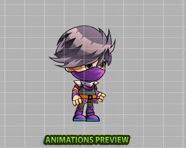 Assassin 2Game Character Sprites - Royalty free game art - gif preview