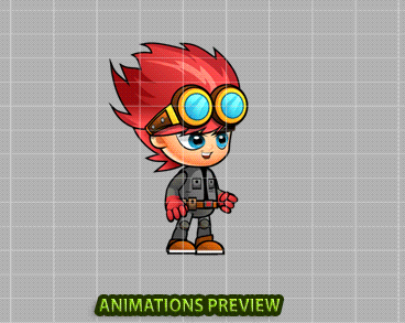 Red 2D Game Sprites - Royalty free game art - gif preview