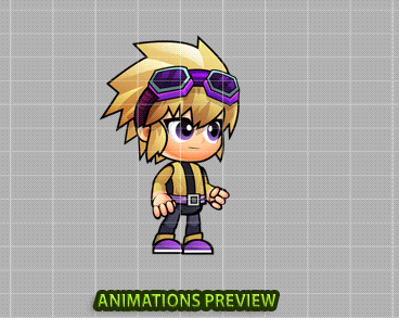 Fern 2D Game Character Sprites - Royalty free game art - gif preview