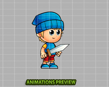 Lyndon 2D Game Character Sprites - Royalty free game art - gif preview