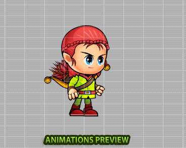 Rein 2D Game Character Sprites - Royalty free game art - gif preview