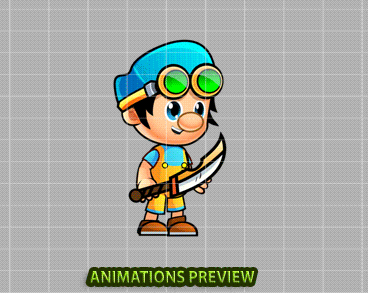 Ken 2D Game Character Sprites - Royalty free game art - gif preview
