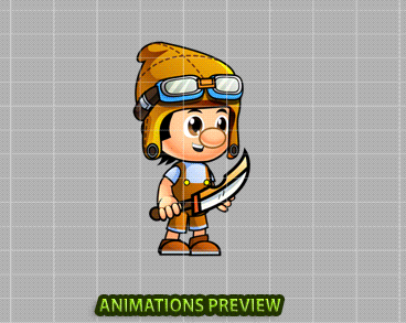 Paul 2D Game Character Sprites - Royalty free game art - gif preview