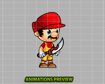 Fernando 2D Game Character Sprites - Royalty free game art - gif preview