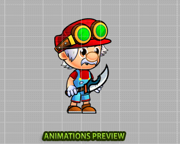 Rex 2D Game Character Sprites - Royalty free game art - gif preview