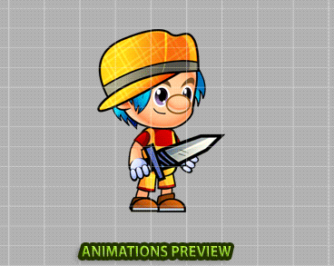 Rodge 2D Game Character Sprites - Royalty free game art - gif preview