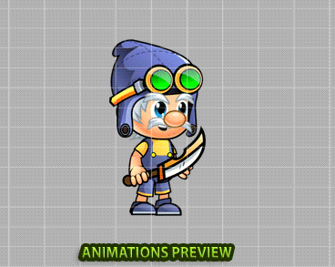 William Game Character Sprites - Royalty free game art - gif preview
