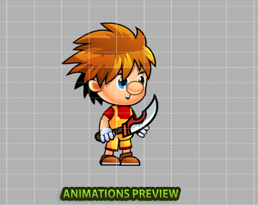 Daniel Game Character Sprites - Royalty free game art - gif preview