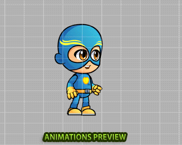 SuperJack 2D Game Sprites - Royalty free game art - gif preview