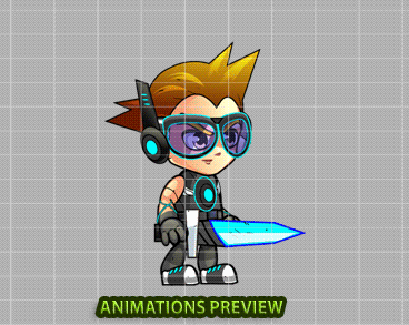Calvin 2D Game Charcter Sprites - Royalty free game art - gif preview