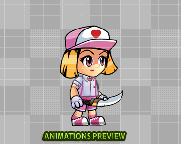 Ailyn 2D Game Charcter Sprites - Royalty free game art - gif preview