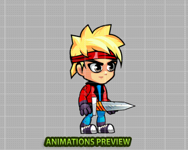 Adon 2D Game Character Sprites - Royalty free game art - gif preview