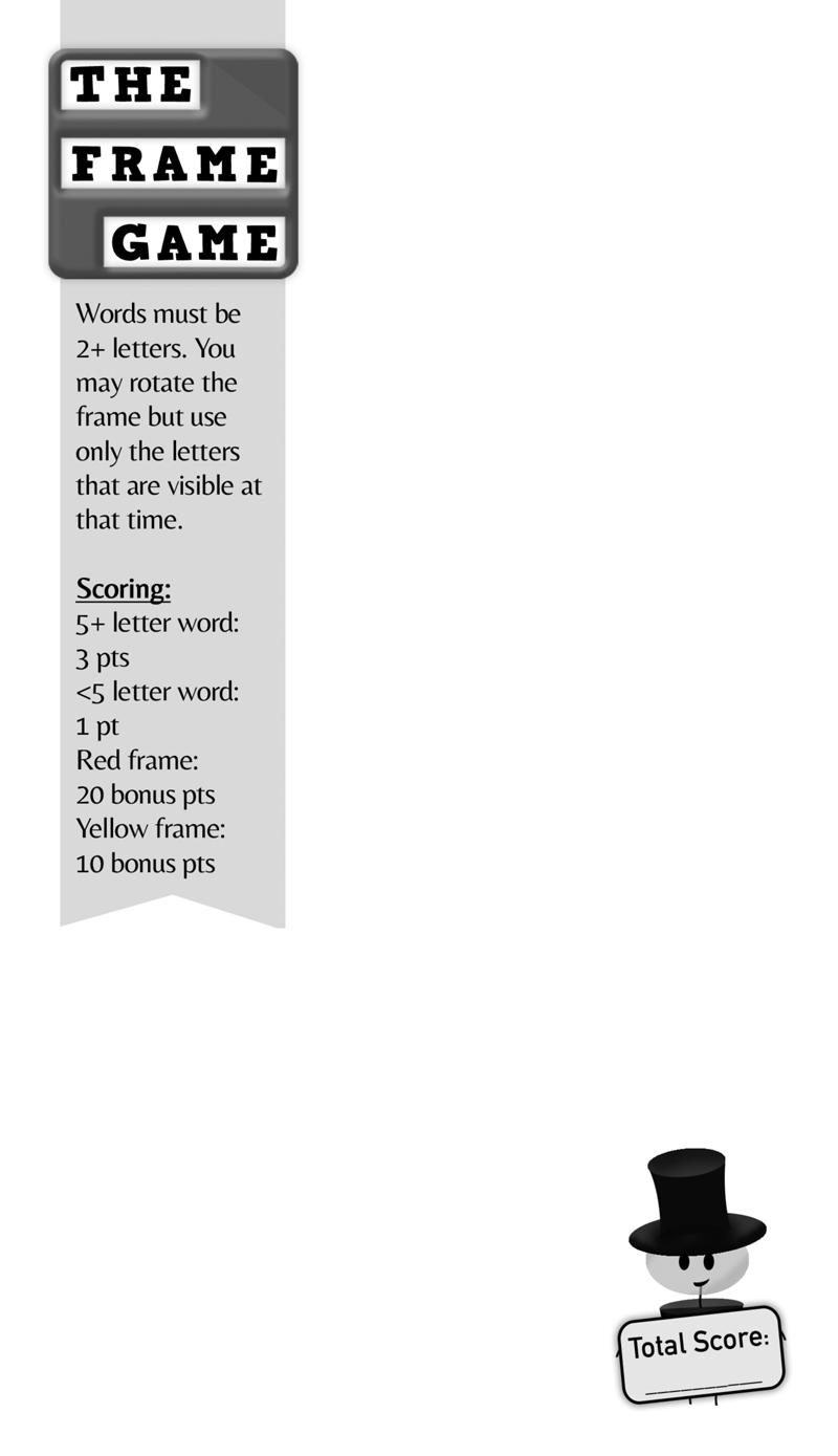 The Frame Game scorepad refill