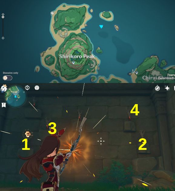 Genshin Shirikoro Peak Fire Torch Puzzles Guide & Walkthrough GameWith