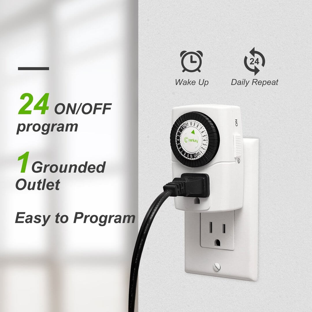 Indoor 24Hour Mechanical Outlet Timer, 3 Prong Garden Tower Project