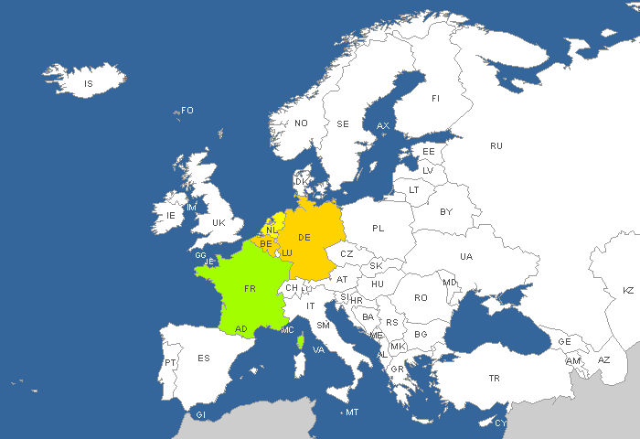 European Countries cached in