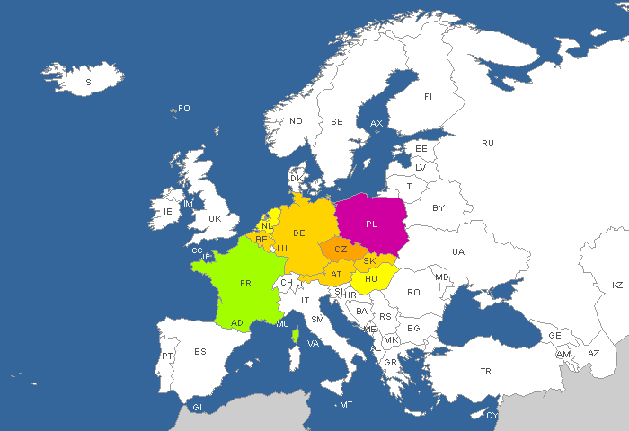 European Countries cached in