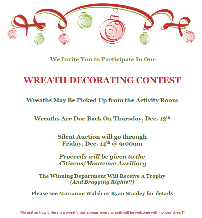 WreathDecoratingContest Citizens Care and Rehabilitation Center of
