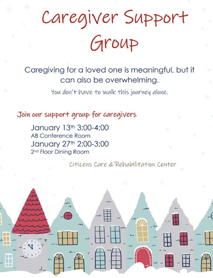January caregiver support group meetings