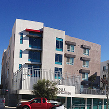 outside of a building on a sunny day