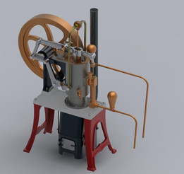 Rider Ericsson Hot air domestic pumping engine | 3D CAD Model