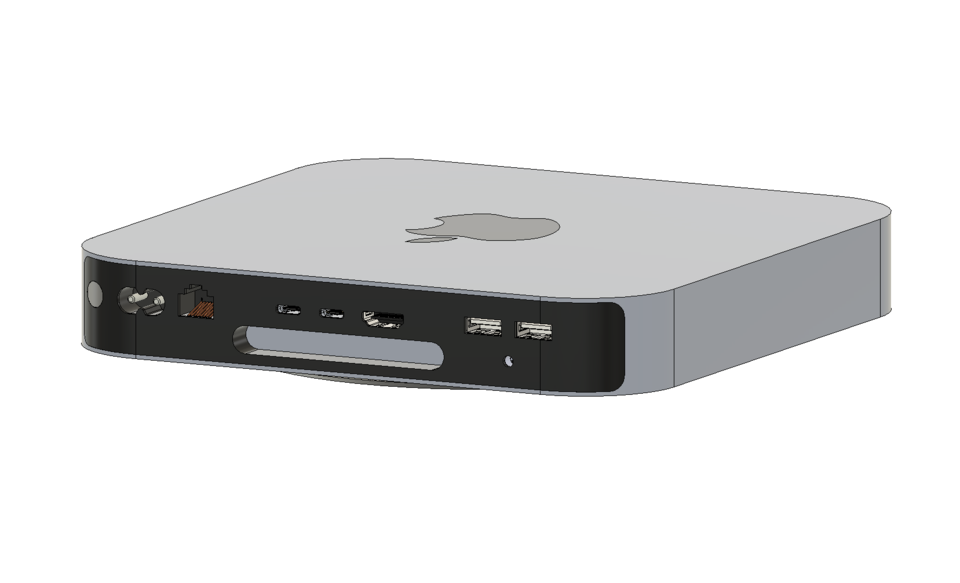 M2 Mac Mini with ports | 3D CAD Model Library | GrabCAD