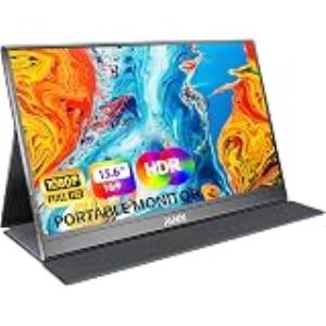 MNN Monitor portátil de 15.6 pulgadas FHD 1080P USB C HDMI Gaming, pantalla IPS ultradelgada con cubierta inteligente y altavoces, HDR Plug&Play, monitor externo para laptop, PC, teléfono, Mac (15.6