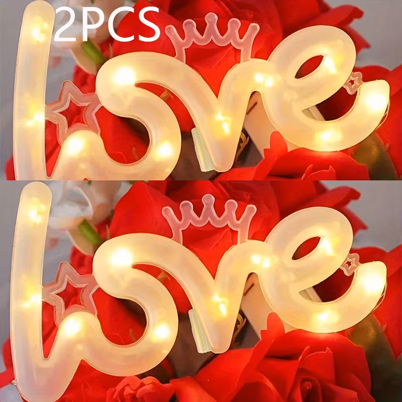 2 piezas de Luces Decorativas Multifuncionales en Forma de Corazón