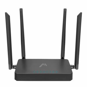 ROUTER INALAMBRICO DE DOBLE BANDA 2.4G-5.8G/4 PUERTOS LAN/1 PUERTO WAN/4 ANTENAS/1200 MBPS/WIPS/IPTV/GMP/100M ALCANCE/NEGRO