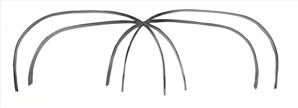 thumbnail image 2 of 1968-1969 GTO Wheel Well Molding Set – Front & Rear, Left & Right – 4 Pieces, Polished Stainless 2 of 3