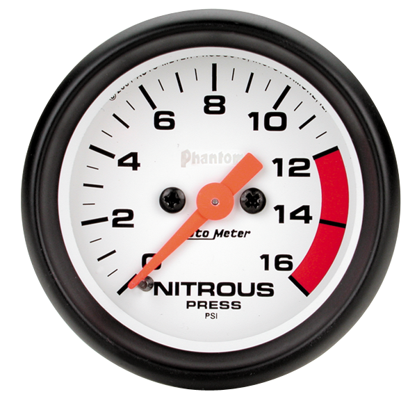 Autometer Phantom Series 2-1/16'' Nitrous Pressure 0-1600 PSI Gauge (5774) main image 0
