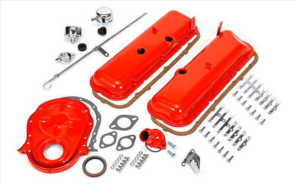 open lace back dress Proform 141-780 Dress-Up Kit for Small Block Chevy,Orange, Valve Covers