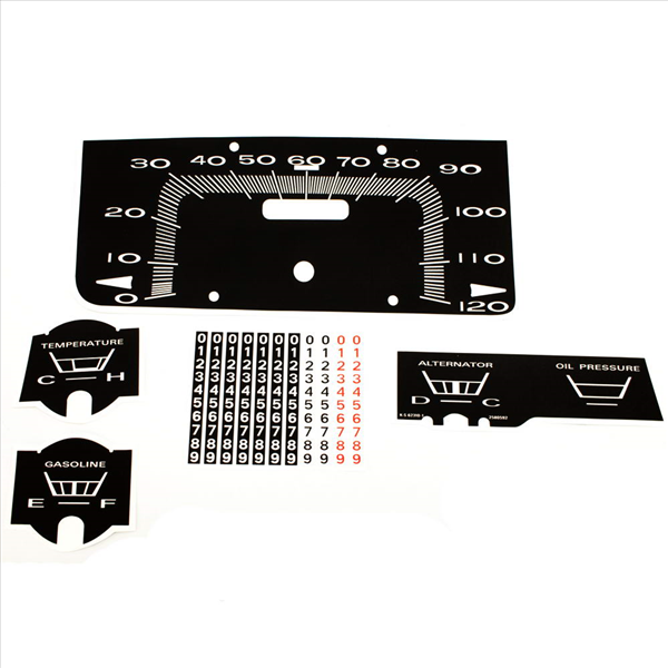 19661967 Belvedere Dash Gauge Decal Kit with 120 MPH Spe...