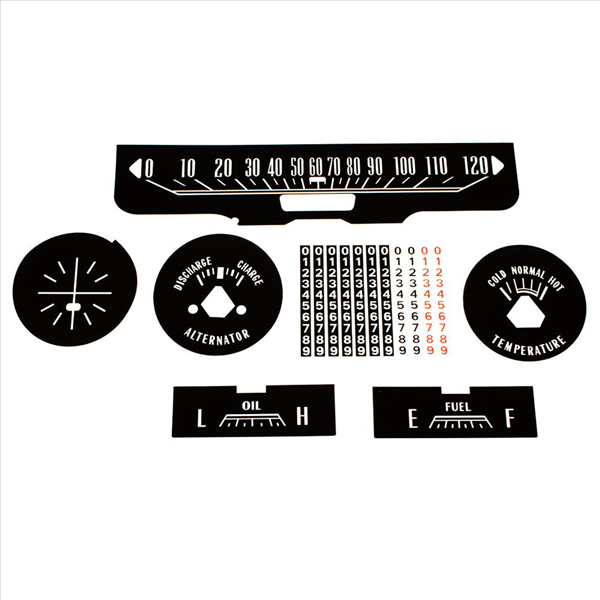 1964 Polara Dash Gauge Decal Kit with 120 MPH Speedometer...