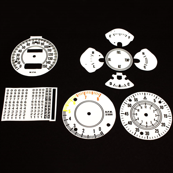 19701972 EBody Rallye Dash Gauge Decal Kit with 150 MPH...
