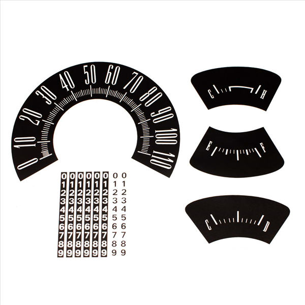 1960 Valiant Dash Gauge Decal Kit with 110 MPH Speedomete...
