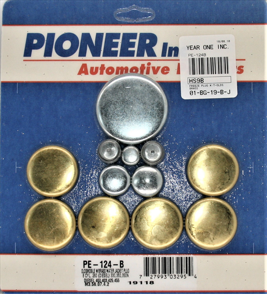 Pioneer PE124B Brass Freeze Plug Set 196472 Cutlass 442