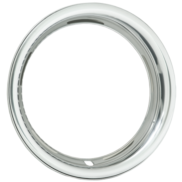 Polished stainless steel trim ring for 15 x 7 Chevy rally...